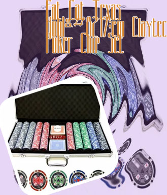 Fat cat clay poker chip set